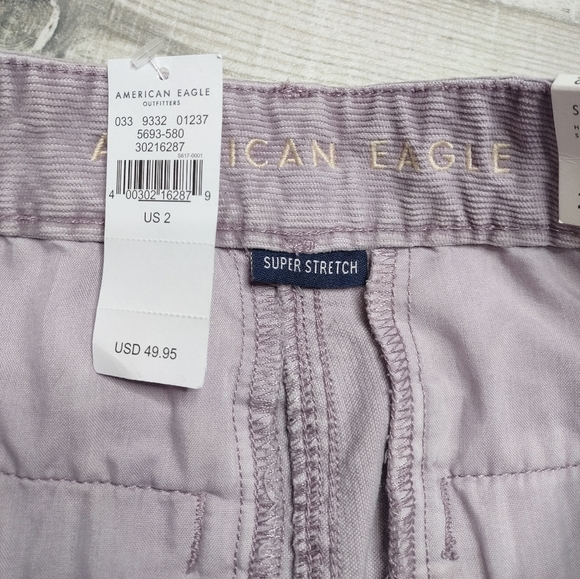 American Eagle Hi-Rise A-Line Skirt Lavender Corduroy Mini - Picture 7 of 9